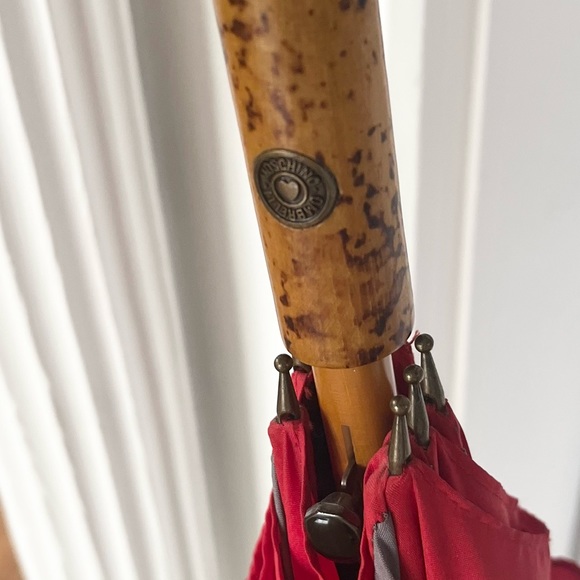 Vintage MOSCHINO Olive Oyl Grey & Red Umbrella ~ Made in Italy - Picture 4 of 12